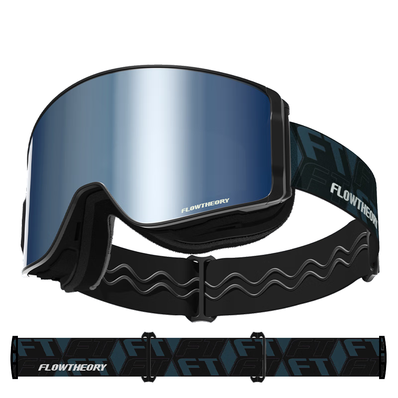 Flow Theory 滑雪镜双层防雾磁吸镀膜抗UV单双板护目镜滑雪眼镜  黑框黑片