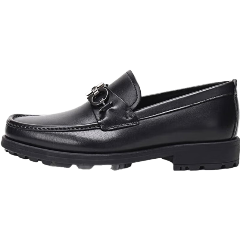 菲拉格慕（Ferragamo）新品 男士DAVID复古做旧休闲鞋莫卡辛鞋商务皮鞋单鞋0671792 黑色 EE 39 /品牌原码 5