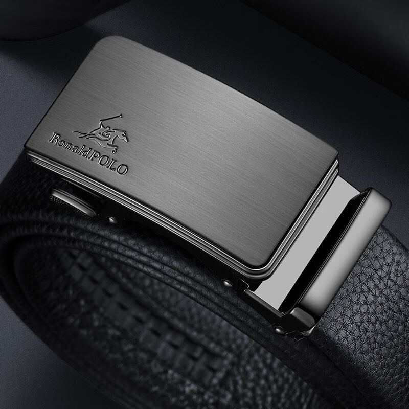 铂士顿保罗男士皮带头层牛皮真皮高端商务自动扣裤腰带十大轻奢品牌送