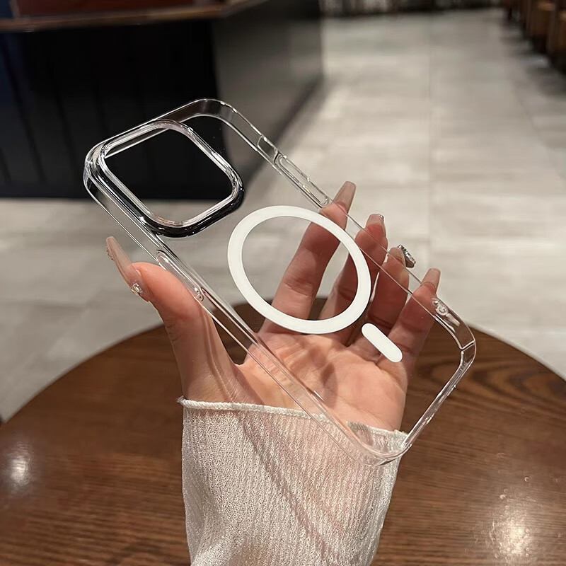 虎克船长 适用iphone16手机壳磁吸透明不发黄苹果14保护套15pro硬壳带镜头膜超薄12网红13promax简约男女款 磁吸大孔透明 【薄如隐形，永不发黄】 iPhone 14 Pro