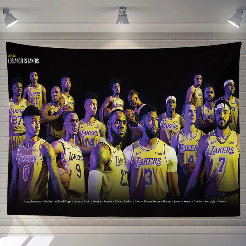 仁聚益nba背景布 nba篮球挂布詹姆斯宿舍房间装饰布背景墙布卧室的 图