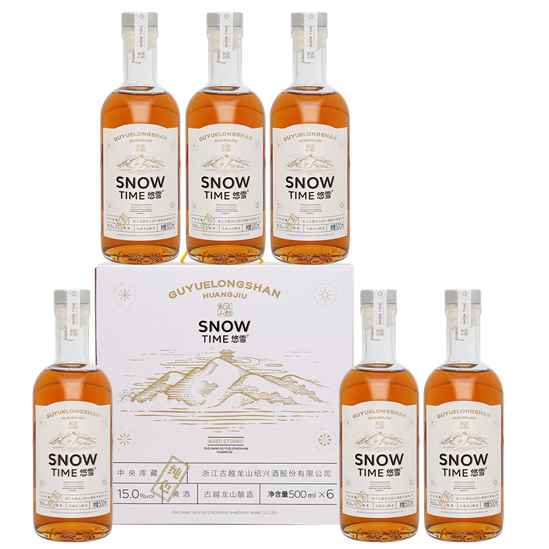 ��Խ��ɽ�㽭���˻ƾƱ�ɫ����ư������ѩ�޽���ɫԭɫ�ƾ�����װ 500mL 6ƿ ����װ 288Ԫ