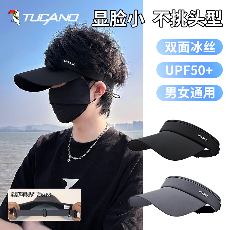 啄木鸟（TUCANO）防晒帽男士遮阳帽太阳帽空顶帽登山帽户外徒步遮脸防紫外线帽子男