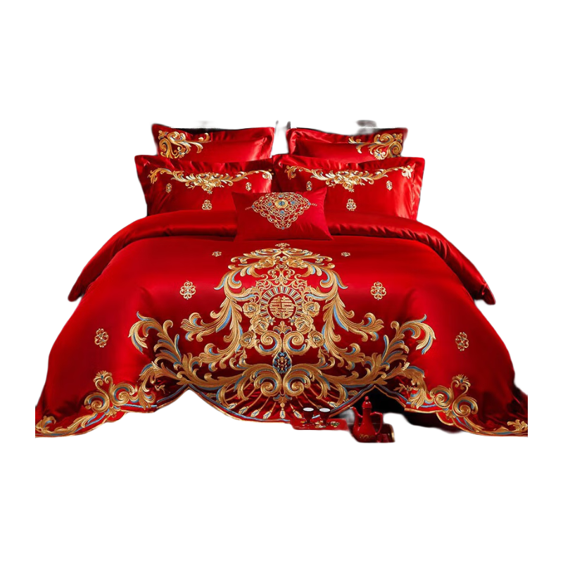 ��Դ������ļ���40֧���޺�ɫ���ϲ�����״�����Ʒ�������ȫ���׼� ϲ�³�˫ 1.8m�����ʺ�220*240cmϲ���� 439.5Ԫ