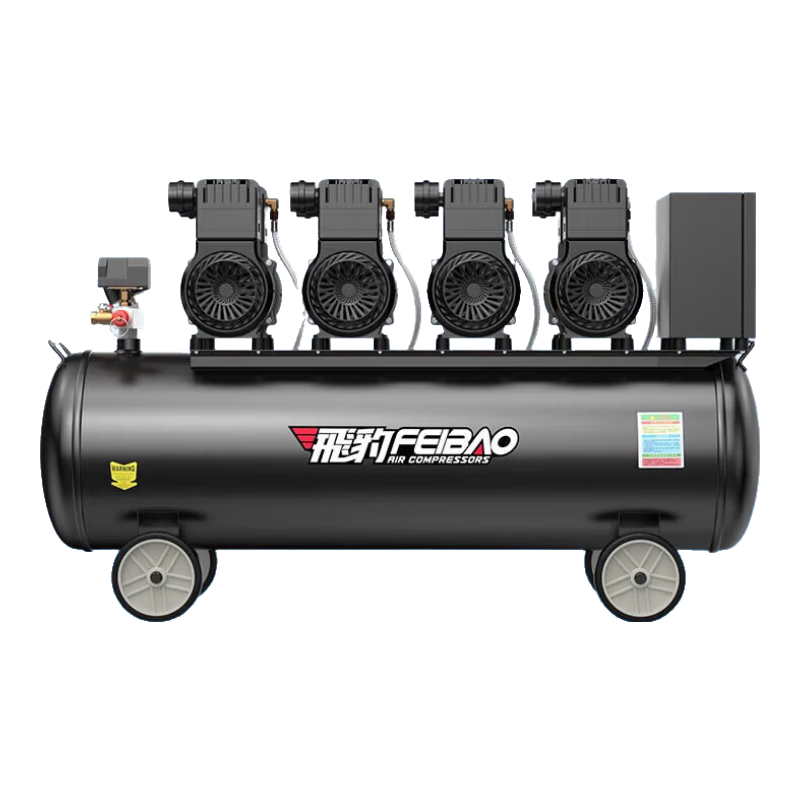 飛豹(FEIBAO)380V低音無(wú)油空壓機大型工業(yè)級大功率空氣壓縮機汽修車(chē)間打氣泵 160L-4X1600W-6.4KW