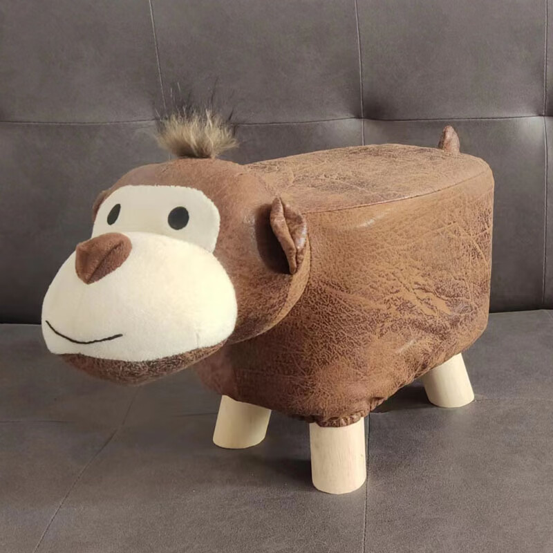 网红萌宠时尚穿鞋凳沙发搁脚凳子家用动物凳子 棕色猴子 颜色随机