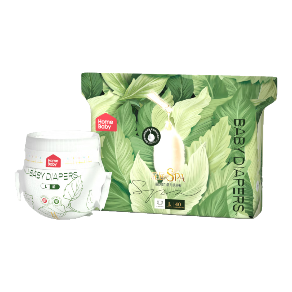 家得寶（homebaby）紙尿褲 蠶絲蛋白嬰兒尿不濕花苞褲男女寶寶超薄透氣親膚L碼80片