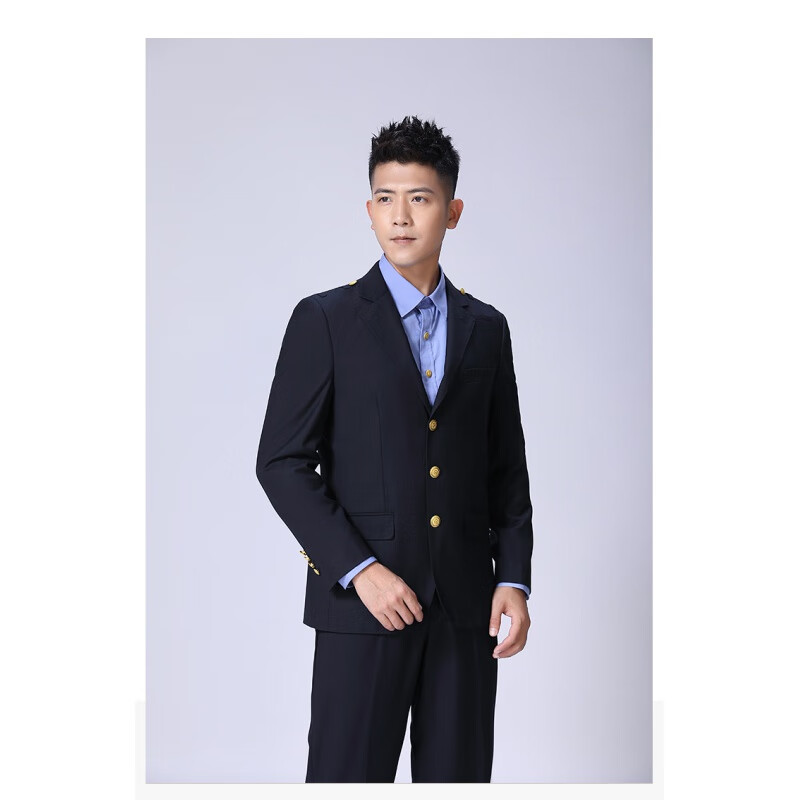 氧摩新式铁路制服 西装男通勤春秋制服工装西服职业装外套工作服 西装