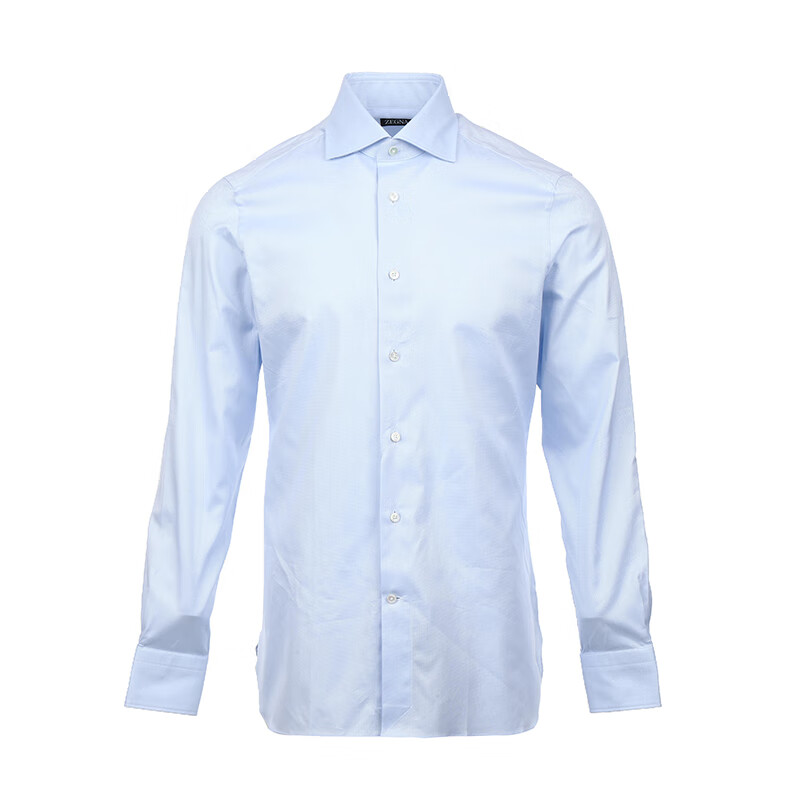 杰尼亚（Ermenegildo Zegna）男士棉质长袖衬衫休闲衬衣703902A79MS 浅蓝 41 (L)
