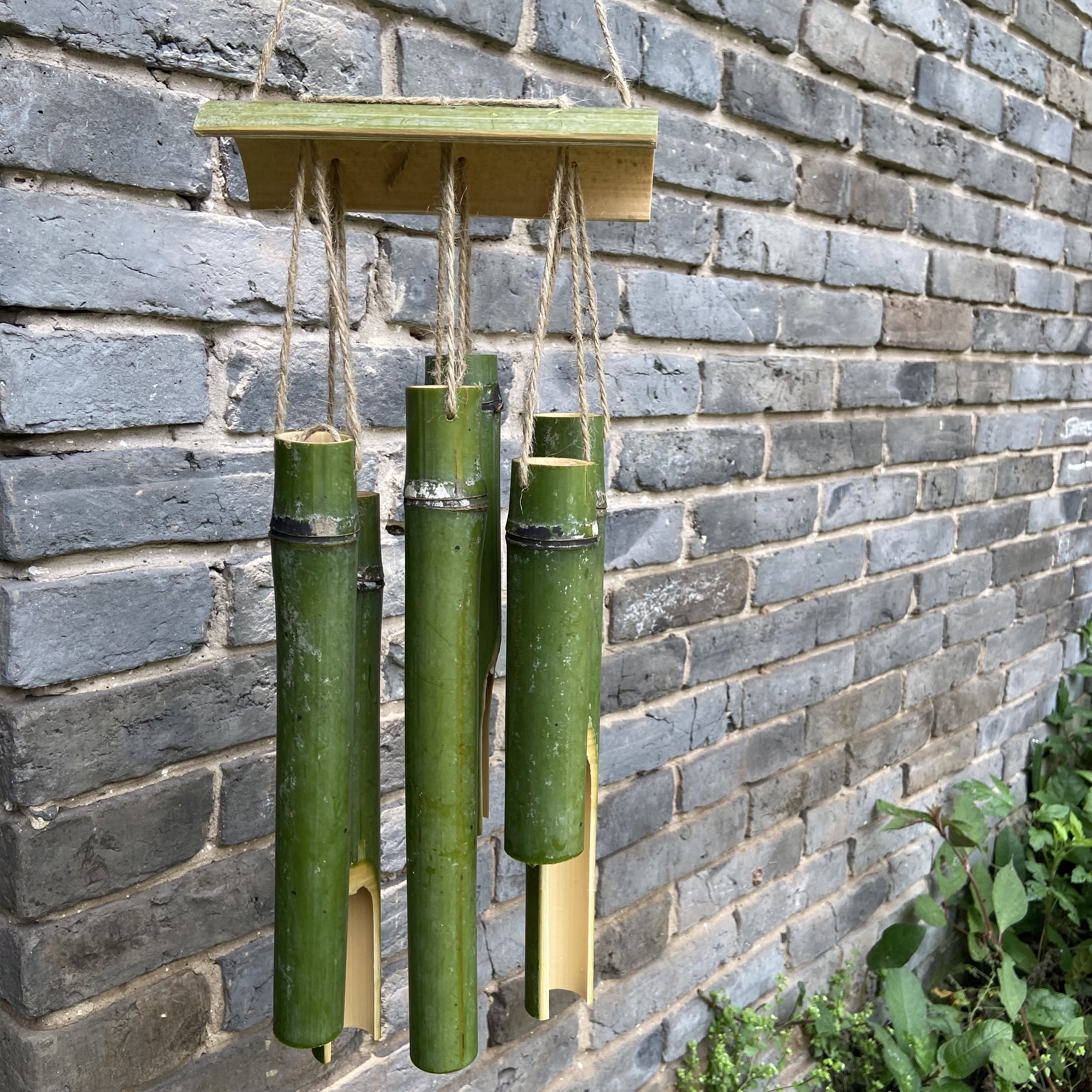 手工竹制中式风铃竹筒挂饰创意户外民宿装饰幼儿园环创吊 竹筒风铃