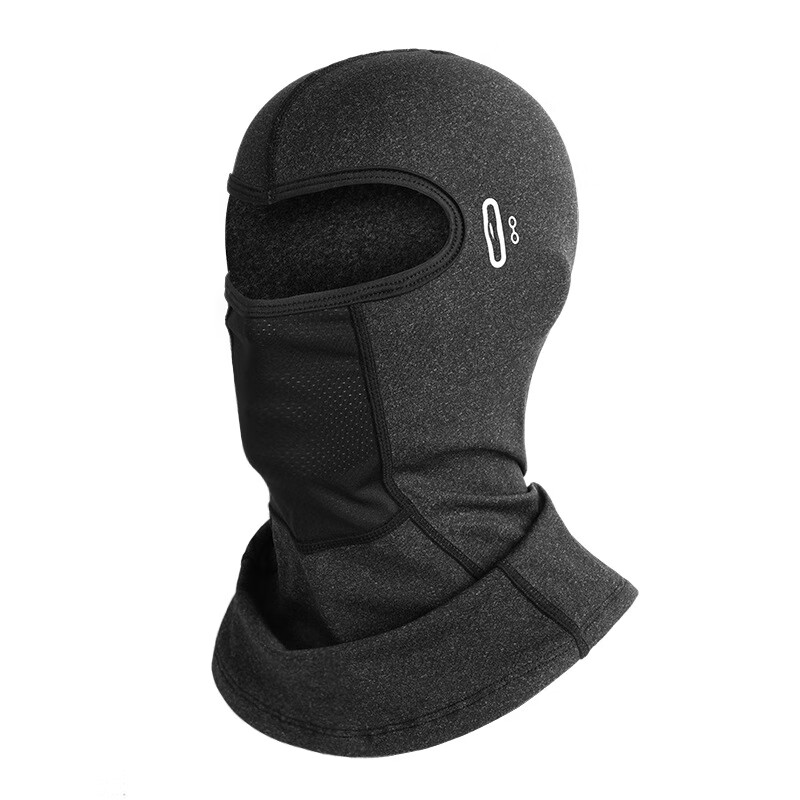 【优选】保暖骑行面罩摩托车头盔头套巴拉克拉法帽防风脖套防寒滑 黑色8008长款带眼镜孔 均码