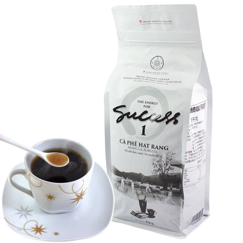 西贡越南进口咖啡中原传奇咖啡豆1000g阿拉卡比+罗布斯塔豆咖啡粉手冲