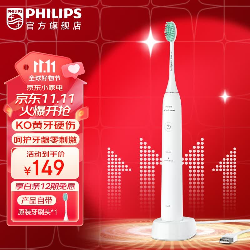 飞利浦（PHILIPS）电动牙刷 成人声波震动牙刷 净力刷 2种模式 温和清洁 白色 HX2431/02怎么看?