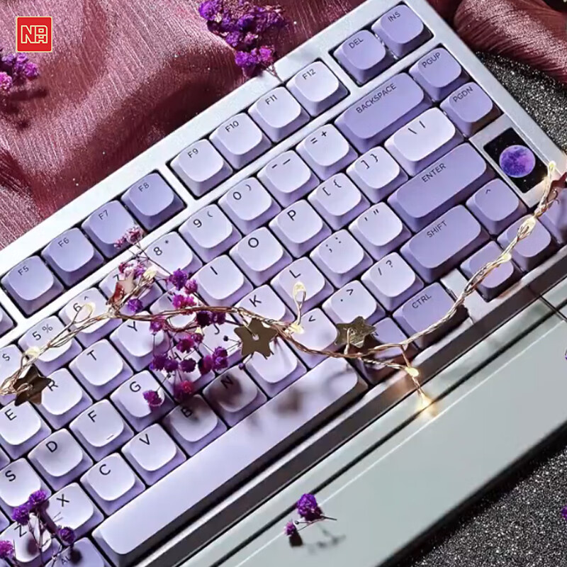 NDNH三模MAC无线蓝牙超薄矮轴屏幕全铝办公客制化not defined 键盘 ND75LP紫藤220目阳极RGB矮轴 三模