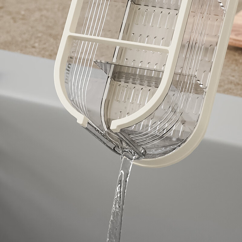 澳柏尼【严选直发】筷子筒沥水台面置物架筷子篓装筷子勺子收纳盒家用厨 奶油白