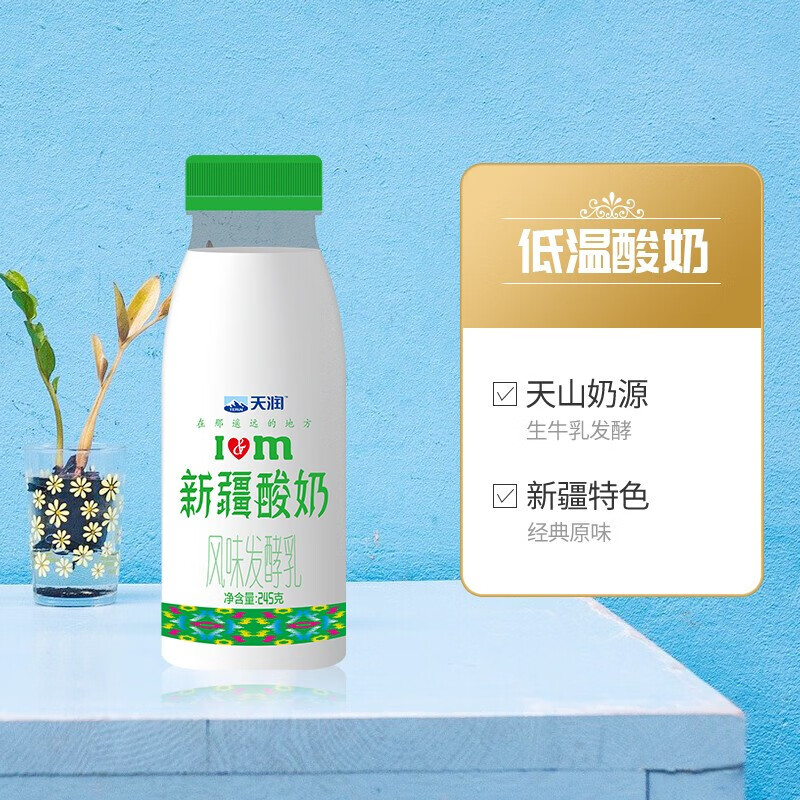 xywlkj新疆酸奶天润新疆酸奶低温牛奶乳制品245g8瓶 日期新鲜 新疆