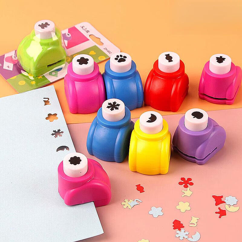 省力壓花器兒童手工DIY幼兒園打孔印花機(jī)相冊(cè)影集幼教玩具配件圓形打花器愛心五角星模具小號(hào)印花機(jī)套裝熊 熊掌 玫瑰花 愛心 四葉草 五角星【五個(gè)】