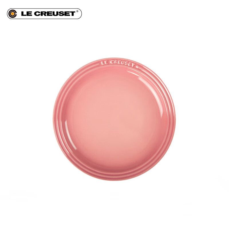 酷彩（Le Creuset）陶瓷牛排餐盘圆碟家用水果菜盘碟子多巴胺粉色22cm