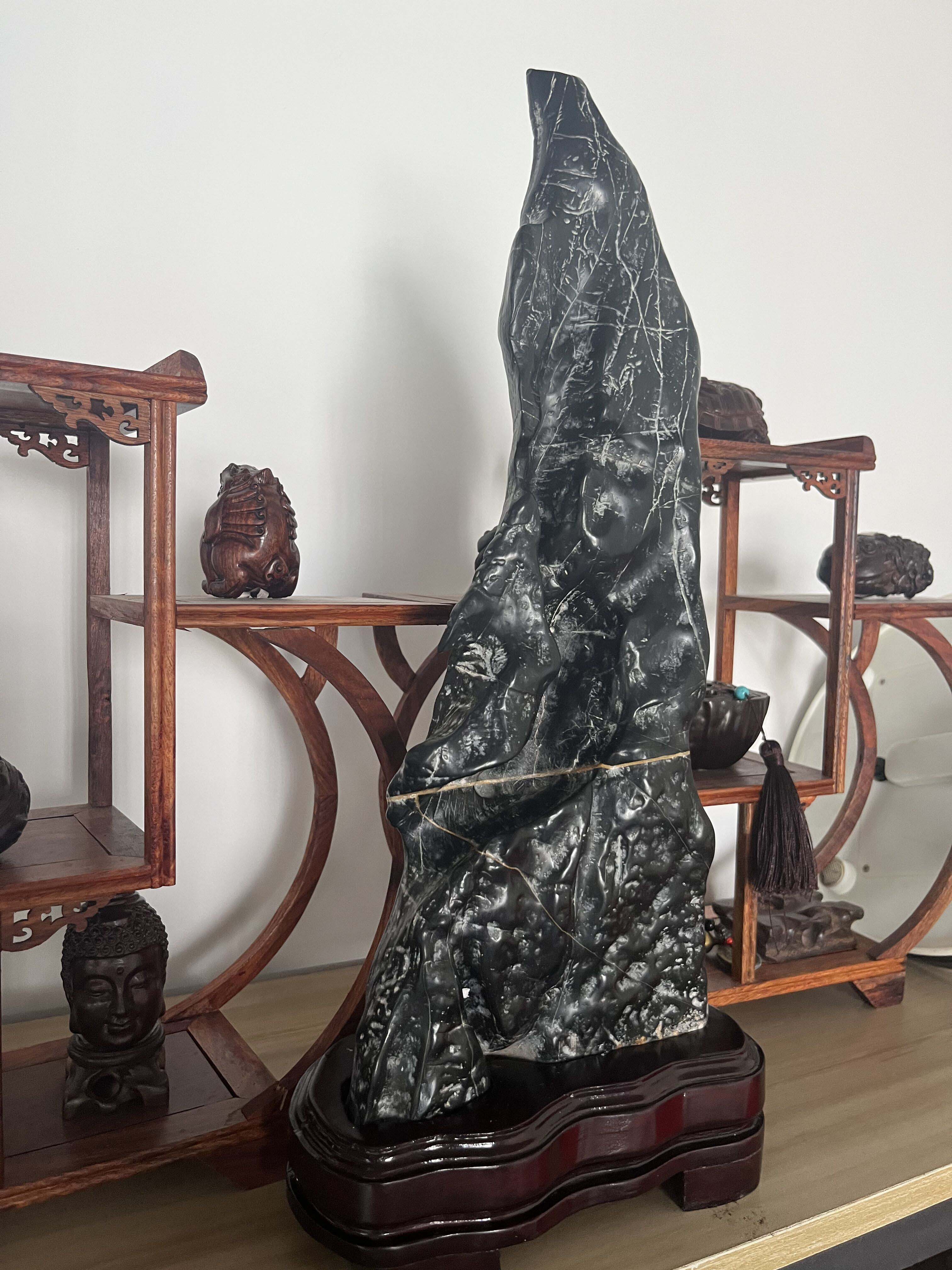 詩華歌迪高端灵璧石大摆件靠山石大型天然原石泰山石太湖石头客厅玄关