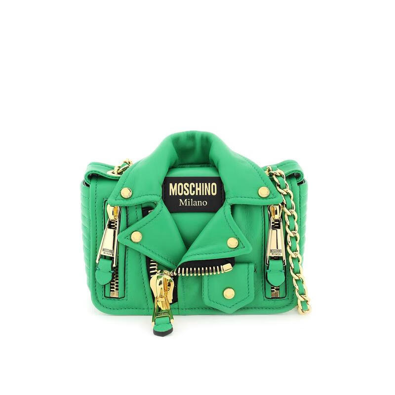 moschino)女士斜挎包  nappa 时尚酷炫小号皮革柔软耐用单肩斜挎机车