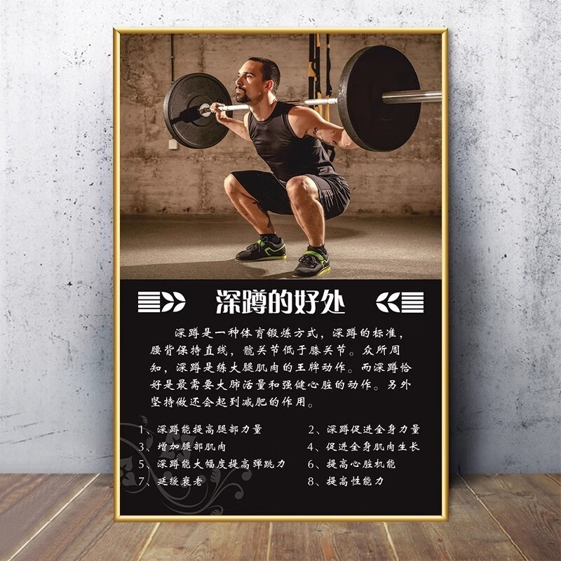 3 -深蹲的好处 40*60cm(kt板 金色pvc边)3张起发