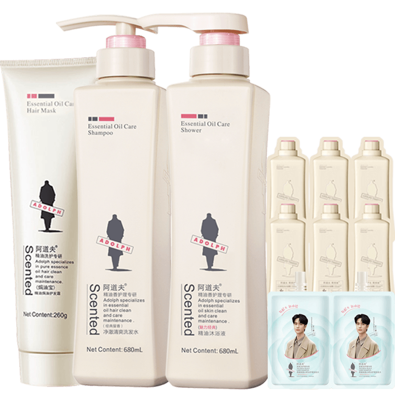 阿道夫洗發(fā)水沐浴露護發(fā)素680ml套裝去屑止癢控油蓬松持久留香男女士 控油清爽洗發(fā)水680ml+20ml
