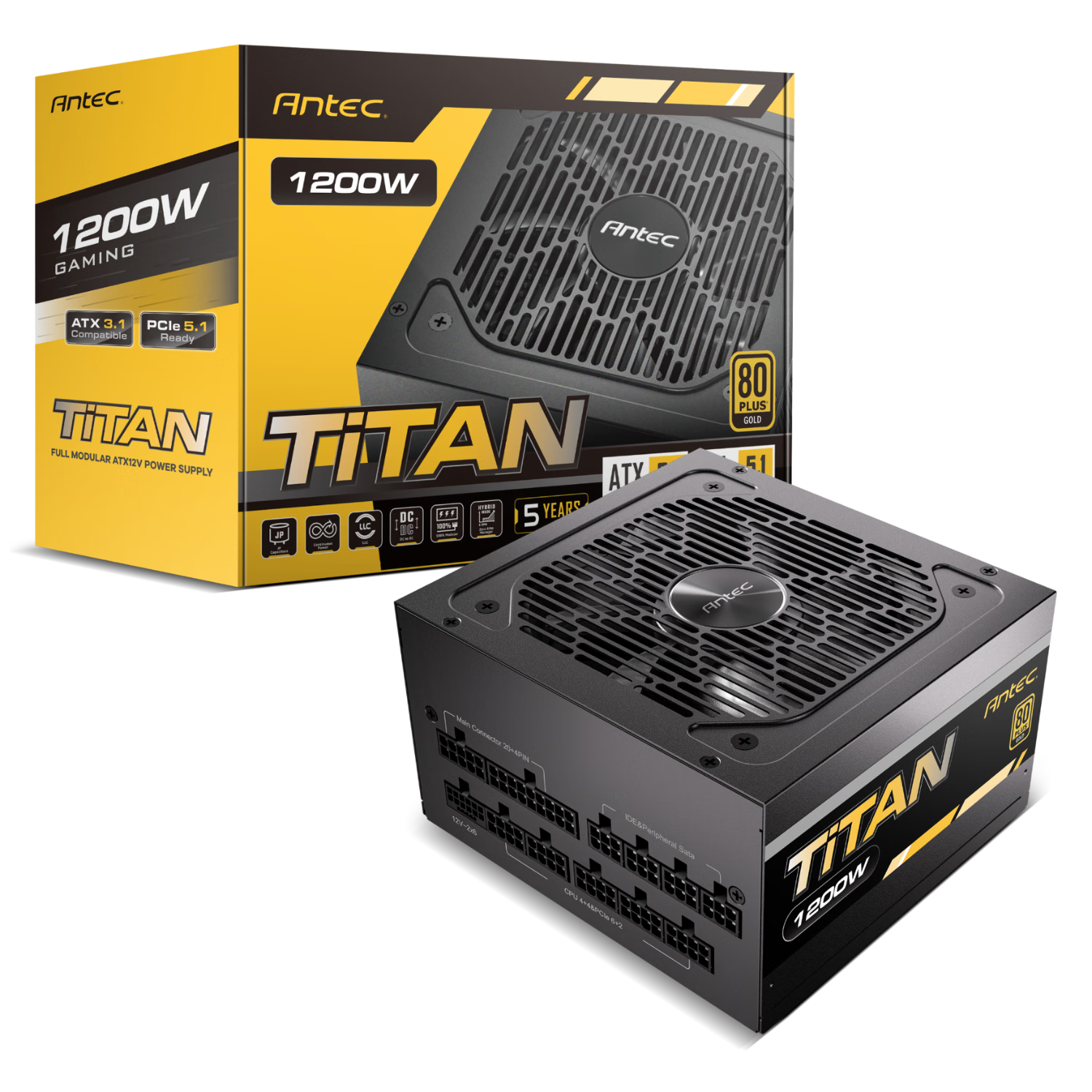 ���ѿ�Antec�1200W Titan����ȫģ��ԴATX3.1/ԭ��PCIE5.1�ӿ�/��ϵ����/�Զ���ͣ/ȫ��ѹ/ѹ���� 729Ԫ