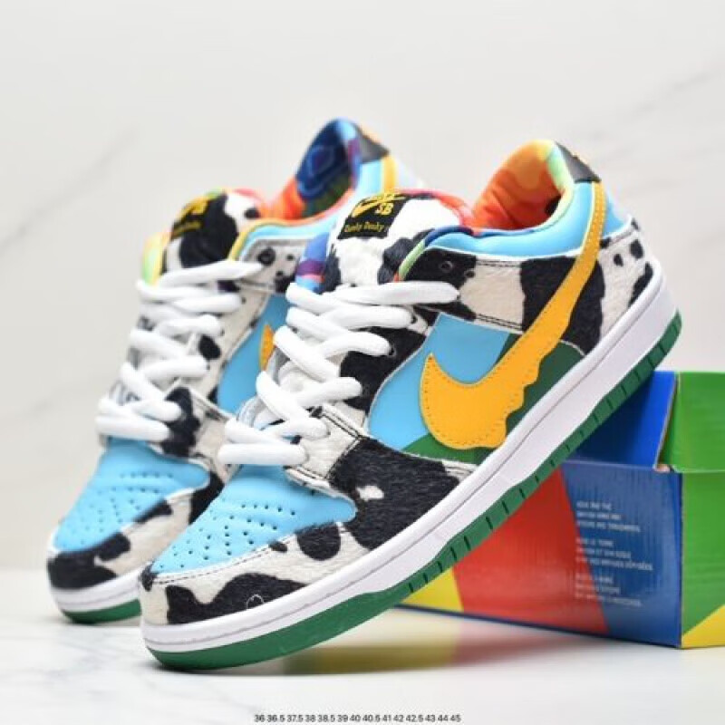 蓝dunk sb low大学蓝低帮男女板鞋时尚休闲白蓝运动鞋 奶牛冰淇淋nike