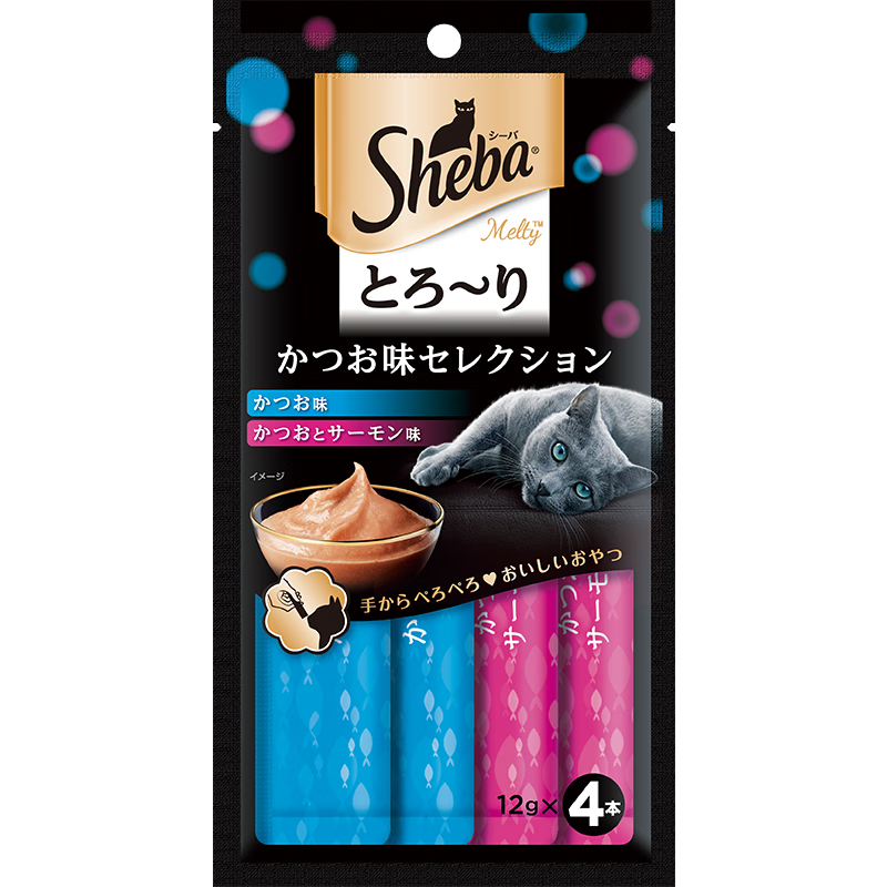 希宝原装进口猫条成猫猫粮猫零食鲣鱼12g*4条软包猫罐头