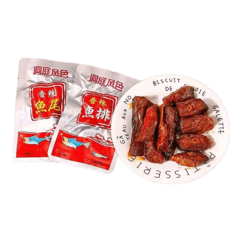 洞庭風(fēng)色（DONGTINGFENGSE）魚排魚尾26g湖南特產(chǎn)即食魚干香辣超辣爆辣麻辣魚塊解饞小吃零食 香辣魚排+魚尾混26g*15包