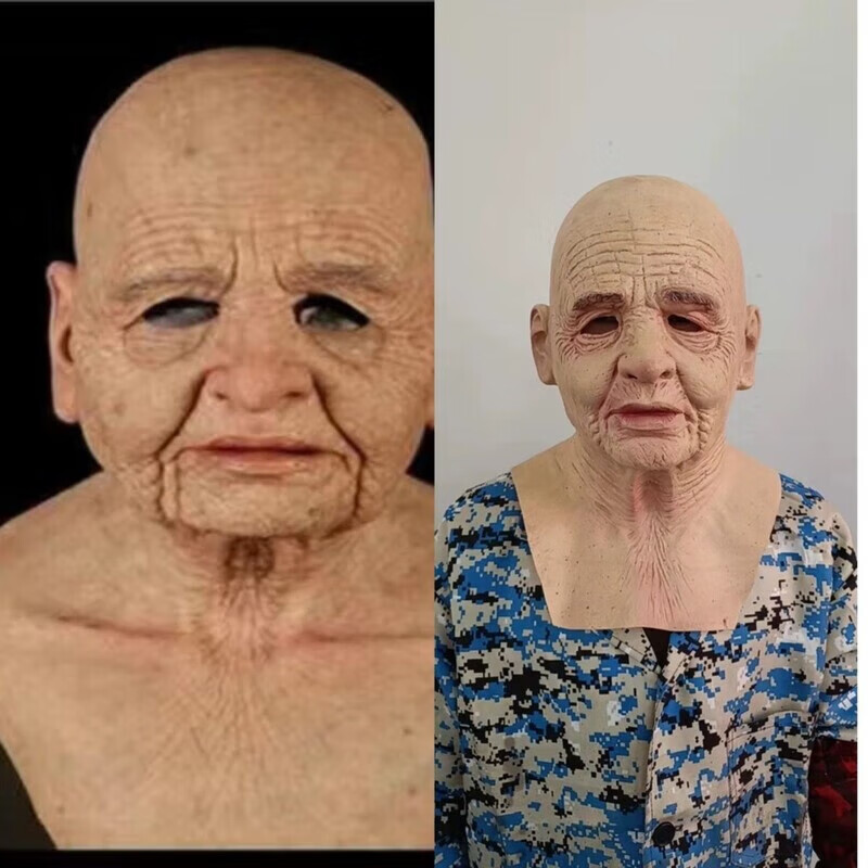 薇欧漫男全脸真人面具硅胶头套乳胶头套万圣节cos创意玩具 面具01