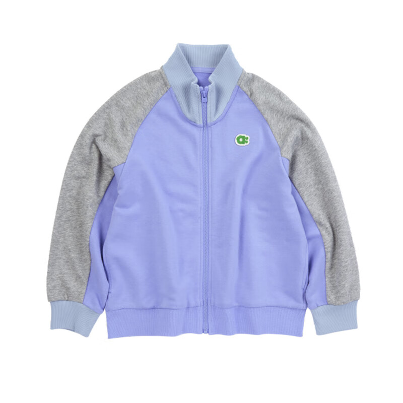 幼嵐（ALLBLU）幼嵐童裝撞色棒球服挺括有型柔軟親膚24秋季新款兒童男女童外套 太空灰拼羅蘭紫 120 cm
