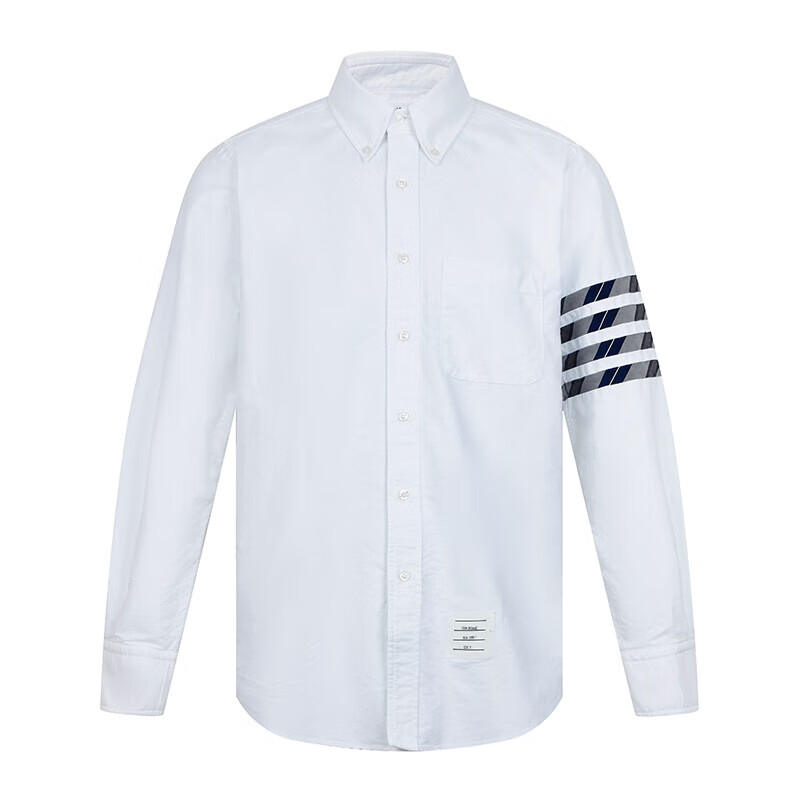 汤姆 布朗(thom browne)送礼物男士白色棉质四条纹牛津衬衫 mwl374a