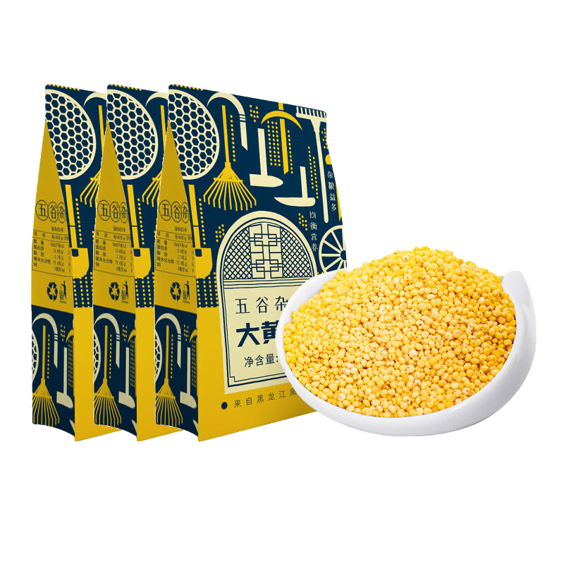 鄒有才東北大黃米新米黏米粘糯包粽子專用米黍米五谷雜糧 東北大黃米500g*3袋