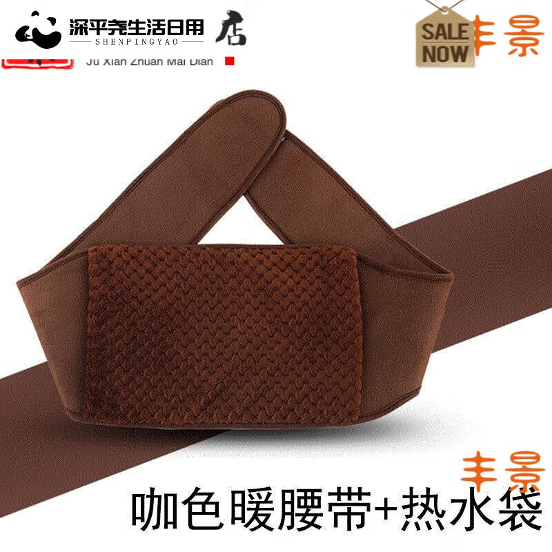 创京懿选肚子暖腰带腰部暖水热水袋电充电式腰护带款围腰电热宝 咖色