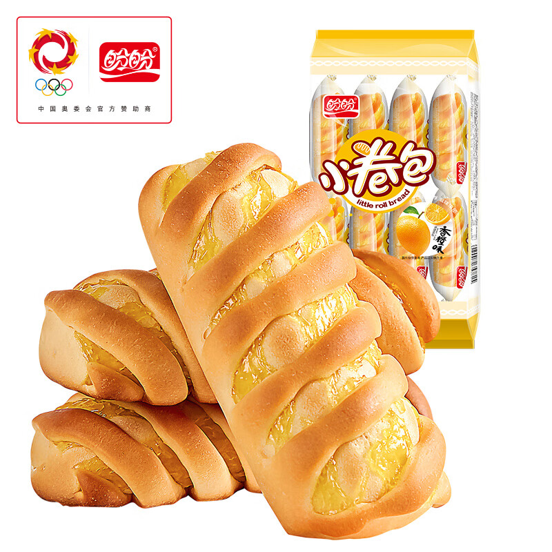 盼盼【任拍4件】糕点组合蛋黄派瑞士卷老面包 营养早餐零食面包蛋糕 小卷包200g