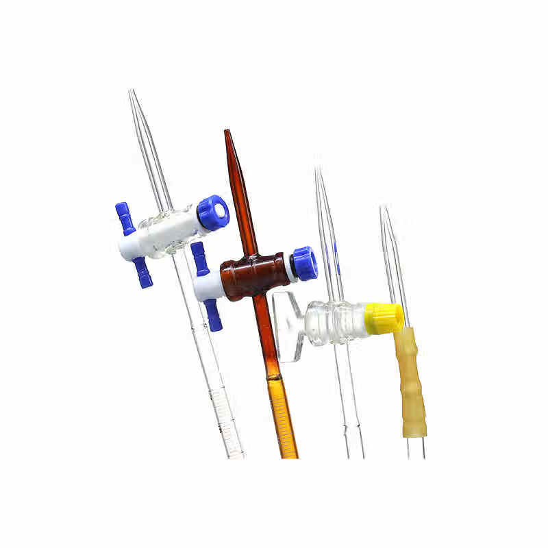 玻璃聚四氟通用滴定管 酸碱式两用 透明棕色10/25/50/100ml 10ml透明