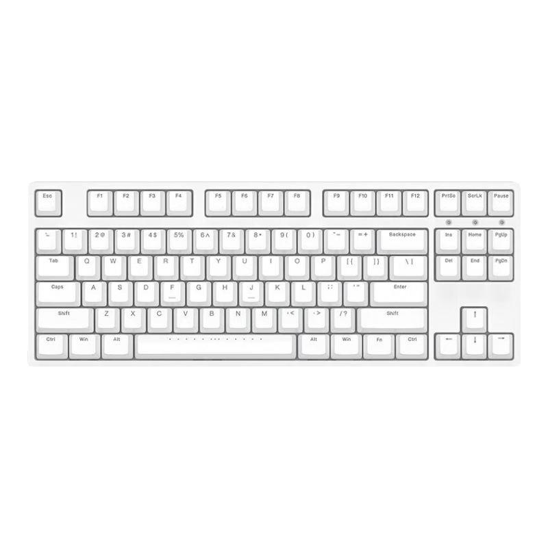 ikbcW200无线键盘键盘87键 机械键盘键盘办公打字手感好樱桃键盘电竞游戏键盘新年礼物  白色茶轴