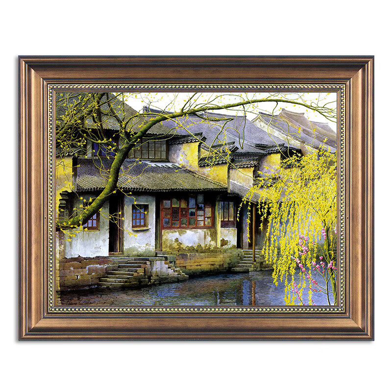 装饰画江南水乡风景画餐厅墙面中式壁画玄关走廊过道艺术 烟花三月 50