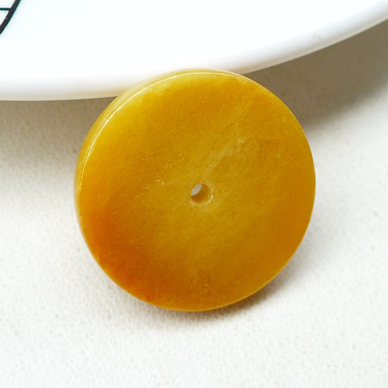 玉朵特色黄翡平安扣天然a货翡翠玉器平安扣吊坠8.35g l 送证书