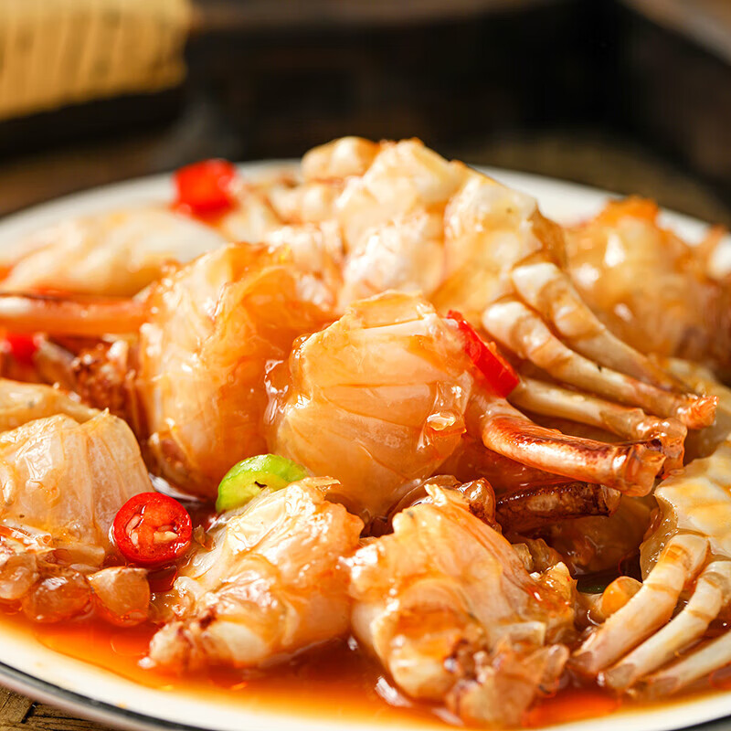 fei)青岛麻辣醉蟹花蟹小螃蟹块即食麻辣小海鲜醉蟹块香辣蟹子零食宵夜