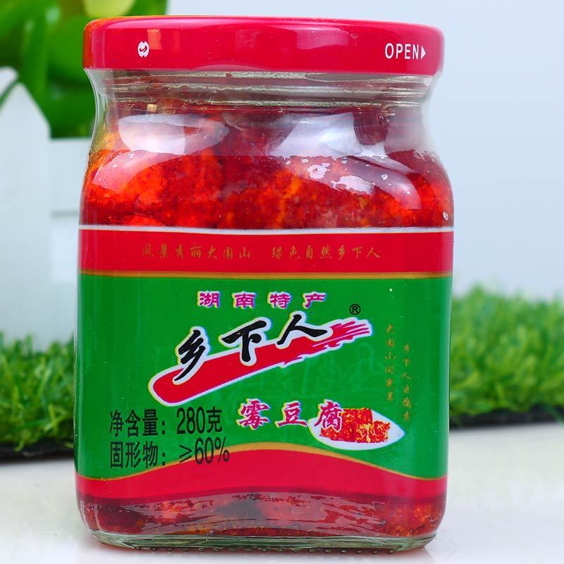 乡下人湖南特产乡下人霉豆腐浏阳豆腐乳香辣下饭菜农家手工红油腐乳豆腐 霉豆腐280g*3瓶