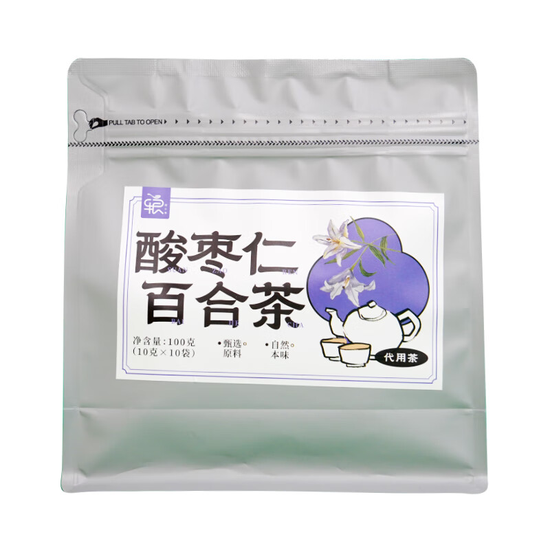 酸枣仁百合茯苓茶 养生茶包熬夜可搭大枣茶桑葚莲子茶炒酸枣仁汤丸粉膏 【买2送1】酸枣仁百合茶*3袋(加赠冰川杯)