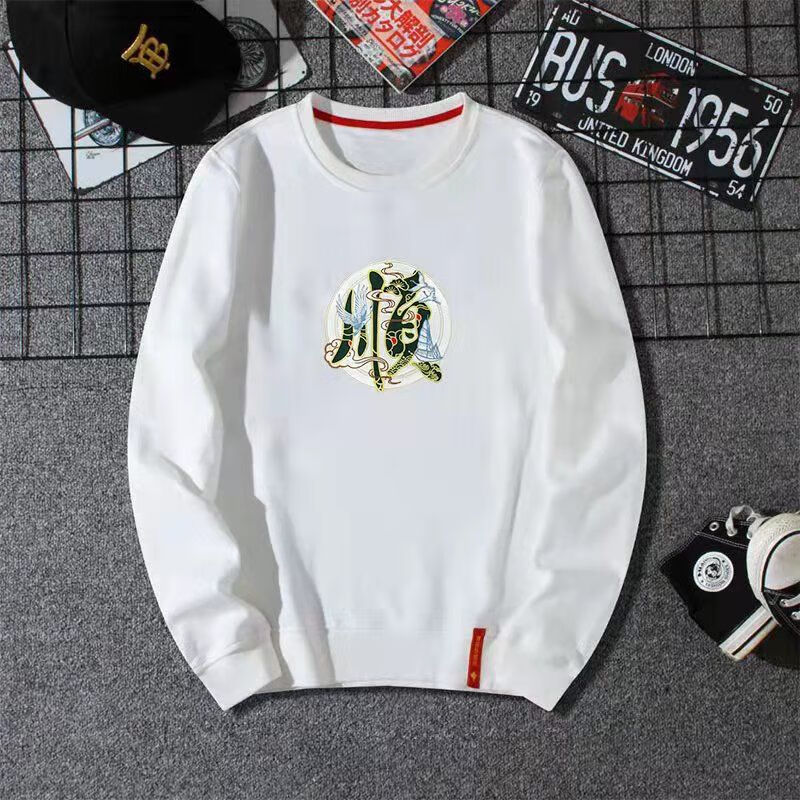 佐名仕(zuomingshi)汉字印花卫衣男春秋款圆领宽松潮流中国风休闲国潮