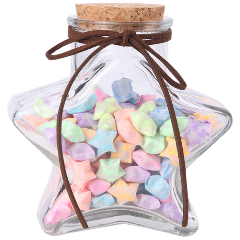 TaTanice星星折紙 創(chuàng)意許愿瓶畢業(yè)季禮物手工DIY幸運星漂流瓶套裝 愛心夜光7色愛心夜光款