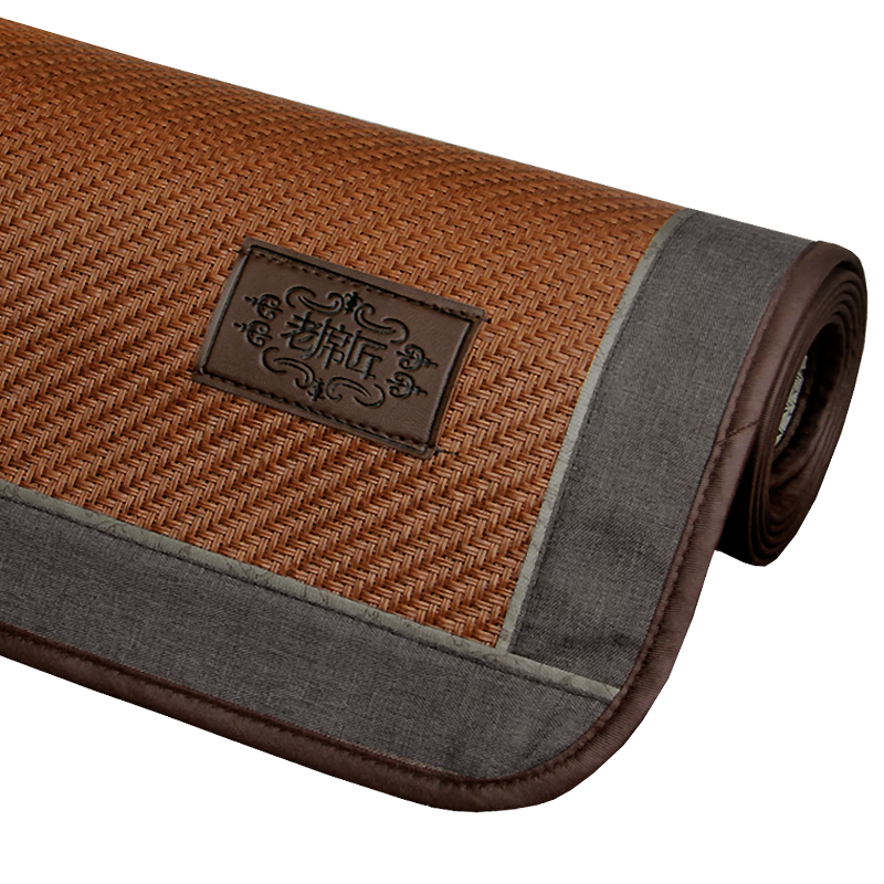 老席匠藤席涼席空調(diào)房可折疊單人學生宿舍床席1.5席子1.2m1.35米1.9直筒 【升級款】1條席子無枕套 直筒發(fā)貨/涼席尺寸： 180cm*200cm