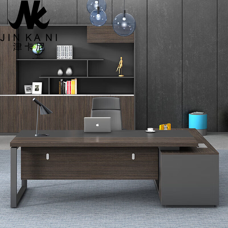 卡尼老板桌简约现代大班台主管桌总裁桌椅组合经理办公桌单人办公家具
