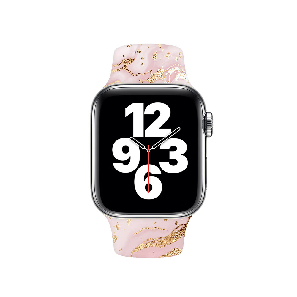 西途也适用苹果watchs6手表表带大理石印花硅胶表带appleiwatchs5/s4