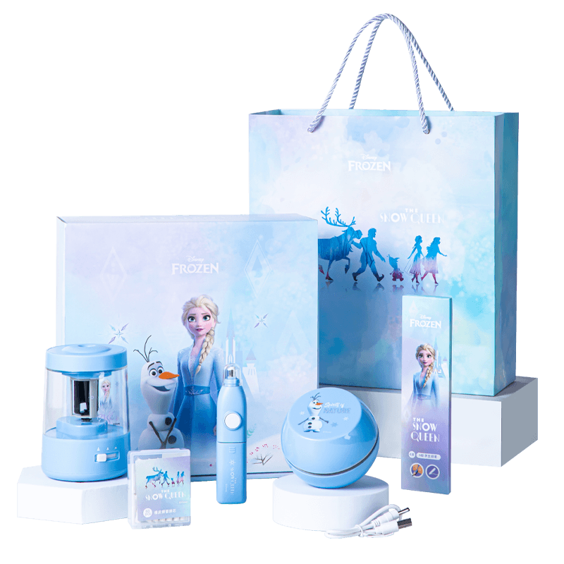 迪士尼（Disney）電動文具套裝 文具禮盒電動削筆器小學(xué)生六一兒童節(jié)生日禮物女孩學(xué)習(xí)用品 艾莎 A90060-F1S