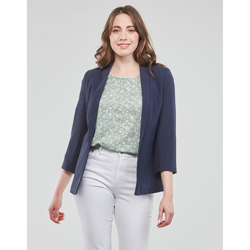 ONLY女裝西裝外套修身無扣通勤小西服上衣海藍(lán)色春夏2025新款職業(yè)裝 藍(lán)色 EU 34